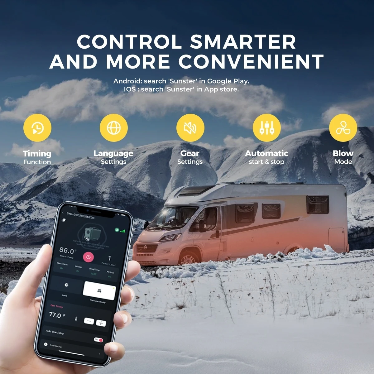 سخان مساعد ديزل 8 كيلو وات 110-220 فولت تيار متردد و12/24 فولت تيار مستمر مع وضع الارتفاع العالي ووضع التهوية سخان محمول فائق الهدوء #3