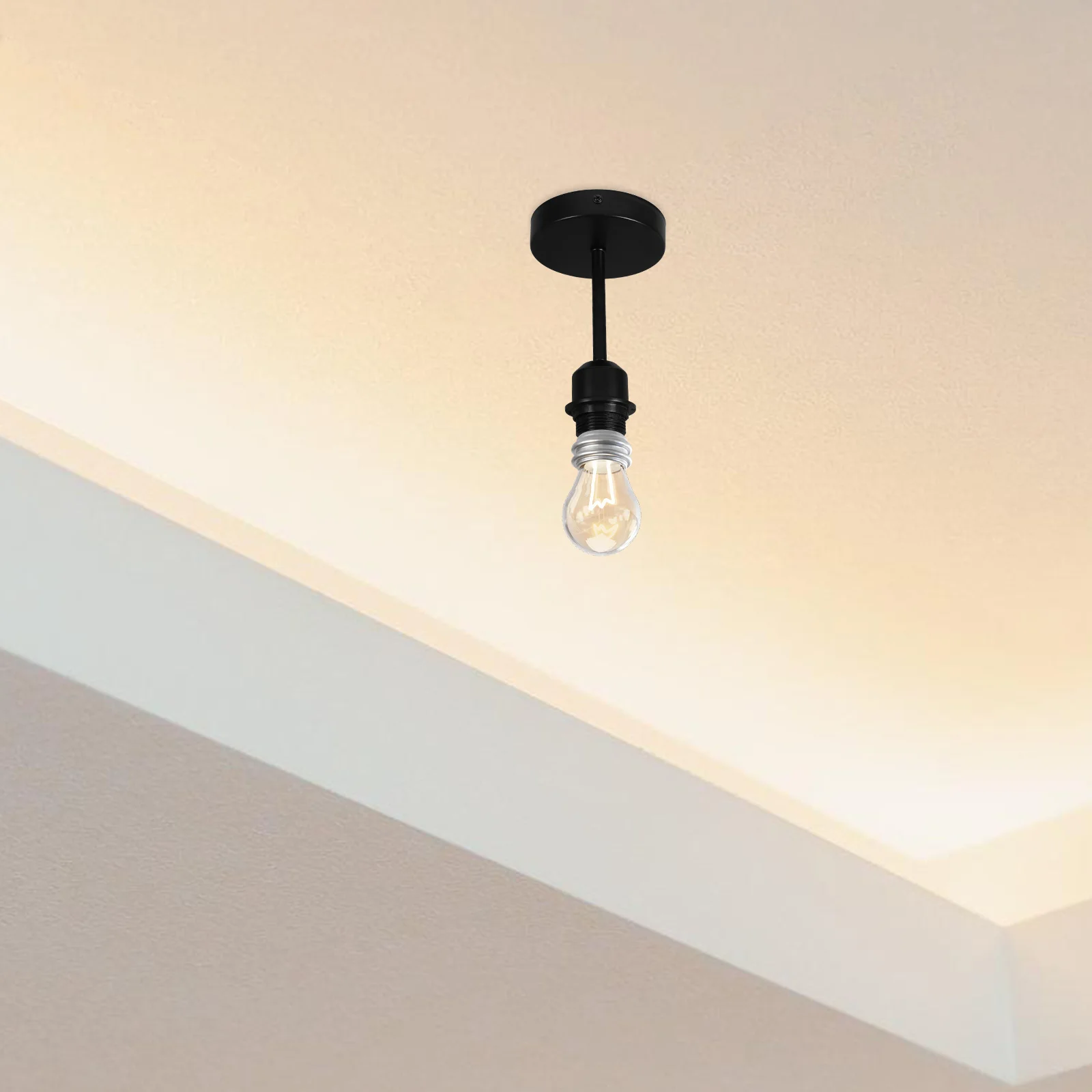 

E27 Metal Lamp Holder Ceiling Light Socket DIY Home Decor Garage Kitchen Hallway Bulb Base Fixture Threaded Screw Vintage Style