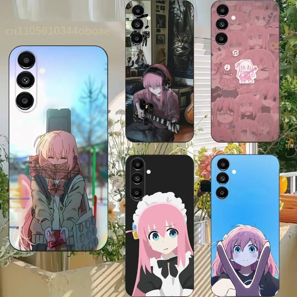Bocchi The Rock HitoriGoto Phone Case For Samsung S25,24,21,22,23,20,S30,Ultra,Plus,Fe,Lite,Note,5G Black Soft