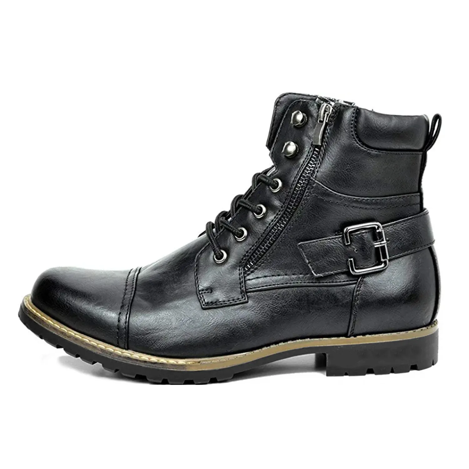 Size38-48 Männer Stiefel Leder Runde Kappe Grid Muster Platz Ferse Männer Schuhe Exquisite Mode Freizeit Design Männer Motorrad Stiefel