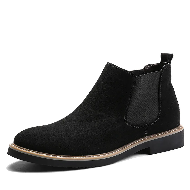 Casual shoes man Spring New Fashion Casual Men Ankle Chelsea Boots Male Shoes Cow Suede Leather Slip On Motorcycle Man Boothh5