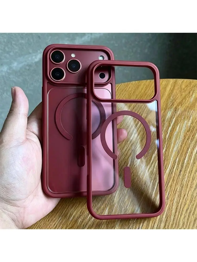 Etui na telefon z funkcją ładowania bezprzewodowego Magsafe do iPhone 18 Pro Max 17 16 15 14 Plus 13 12 11 18 Pro Max, przezroczysta akrylowa obudowa tylna — 2