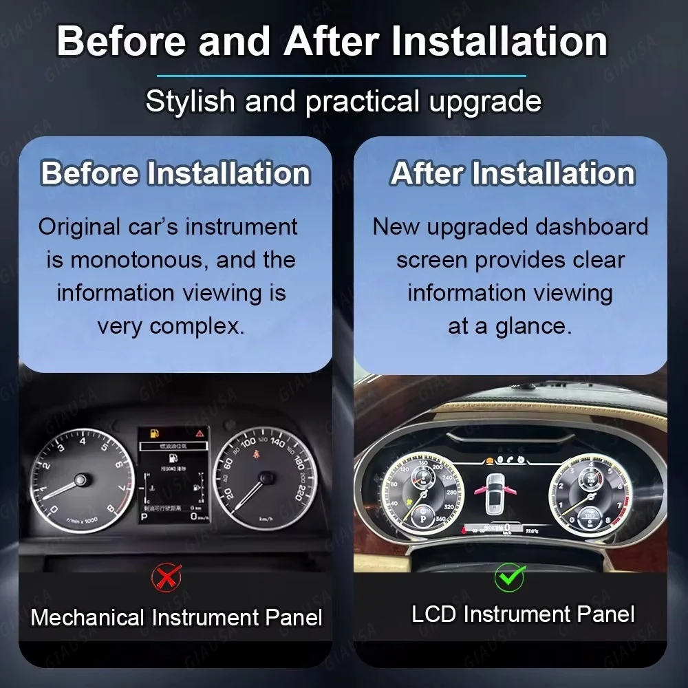 Cluster Digital Dashboard For Bentley Flying Spur Continental 2005-2012 Continental GT 2012-2017 car cluster instrument panel