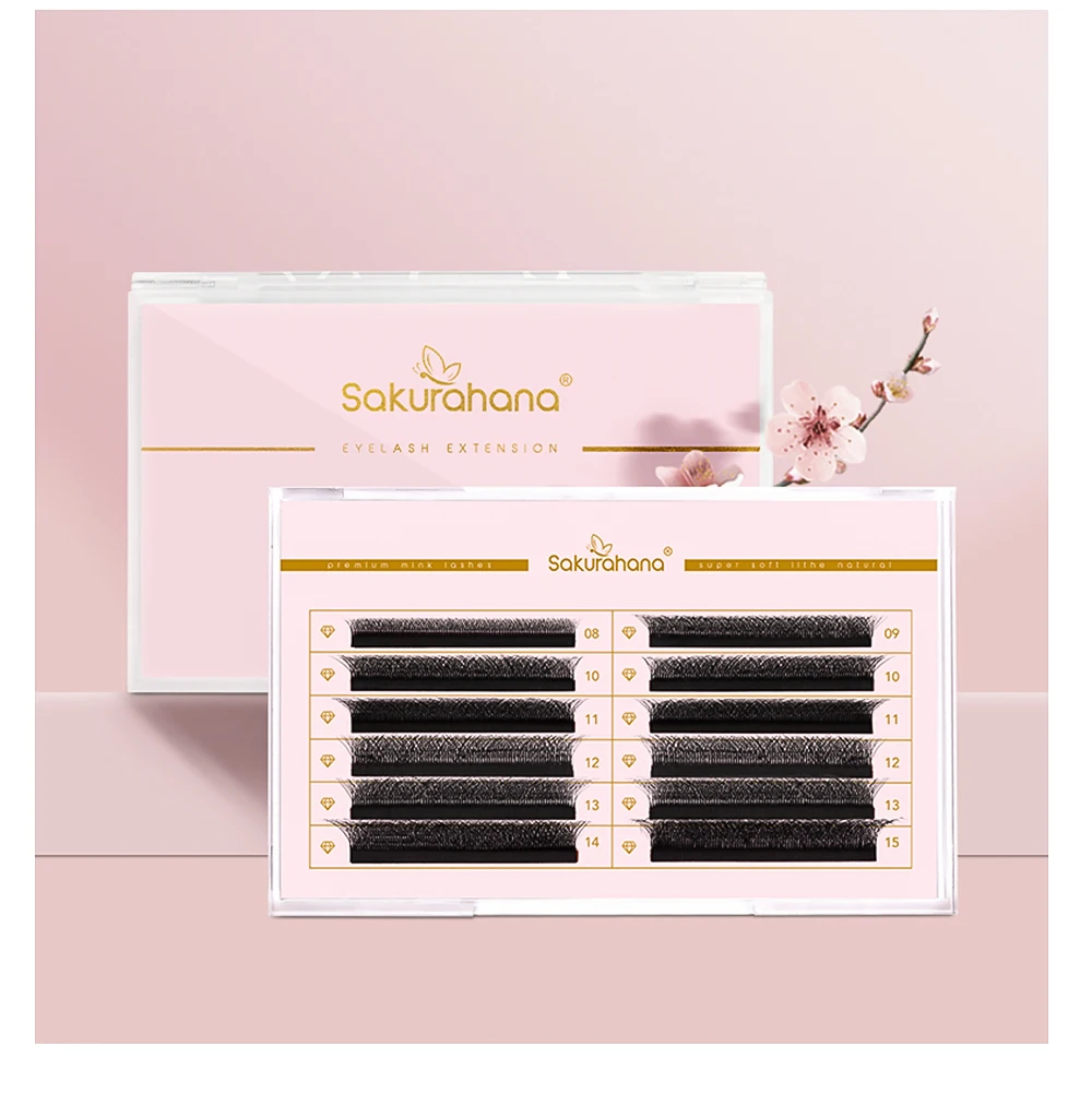 SAKURAHANA Automatische Blüte W-förmige Blüte 6D 7D 8D Vorgefertigte Fächer C/D/L/LU Curl Mink Individuelle Wimpern – Detail 11