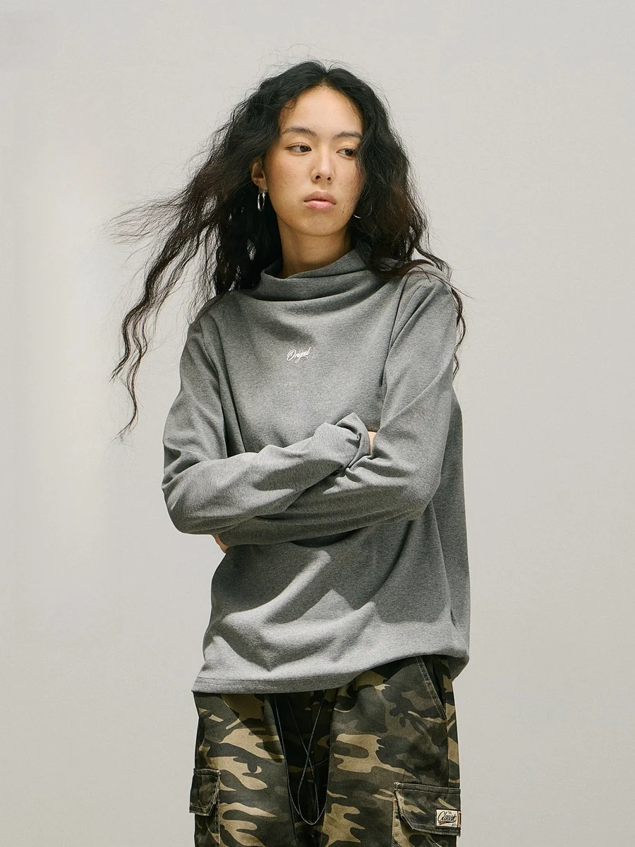 

Casual Cotton Feel Long Sve f High Collar Women's Base irt Commute Warmth Layering Top Simple Sle SMILE DDD