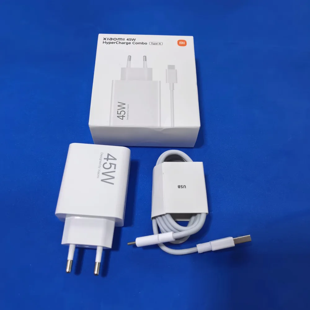 

Зарядное устройство Xiaomi 45W Fast Charger QC3.0 с быстрой зарядкой, адаптер EU, кабель Type-C 6A 1M для Redmi Note 14 13 12 Pro, Mi 9 10 11 12, POCO F6 M6 X4