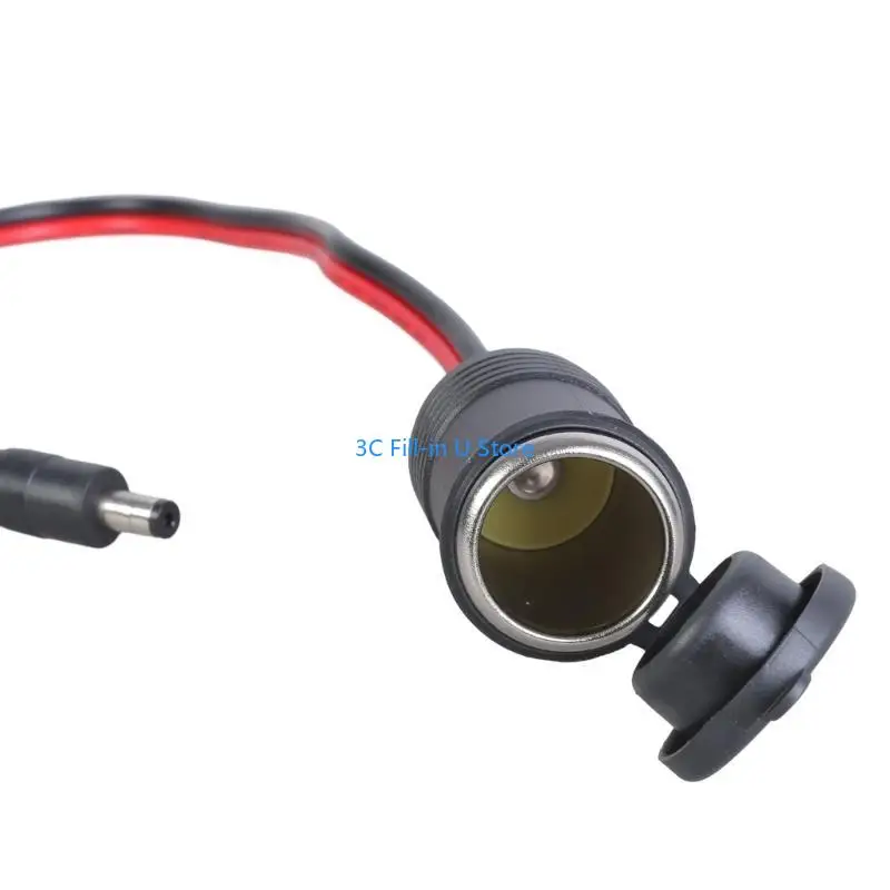G8TA Car Socket Cable 5.5x2.1mm Male Plug to Car Socket Electricity Supply Cable for LED Light Cooling Fan