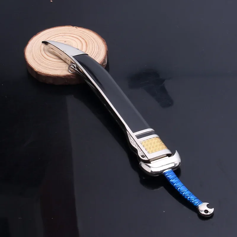 22cm/8.66in China TV Peripheral Wind and Cloud Weapon Model Blood Drinking Mad Knife XiongBaTian Handpiece Keychain Pendant Gift