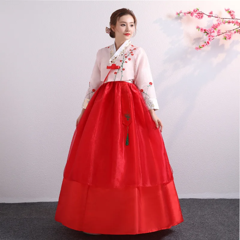 Hanbok for Women Korean Traditional Costume Minority Palace Performance Court Clothes Flower New Year Wedding Party Dance Dress