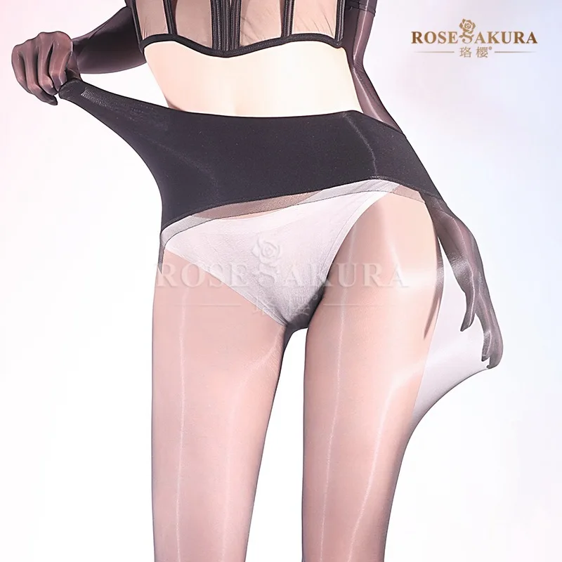 2025 new 8491 aurora large size seamless stockings women's ultra-thin oil bright silky smooth tiptoe transparent pantyhose sexy