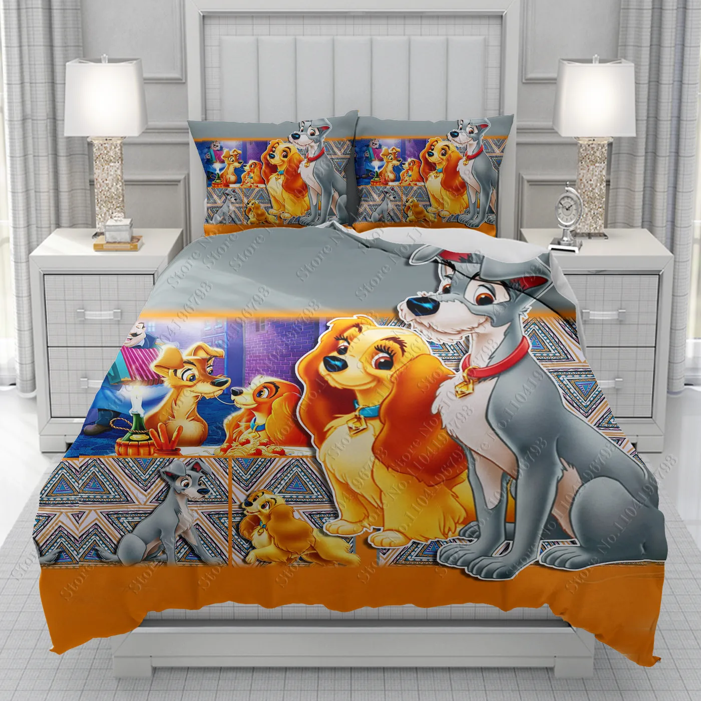 

Lady And The Tramp/Pluto Dog Duvet Cover men women/Children KID Printing Disney cartoon Bedding Set Bed Soft dropshipping