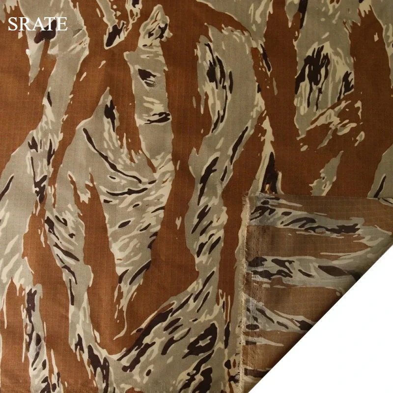 

Desert Tiger Stripe Camouflage Fabrics 210T Nylon Check Fabric Wear-resistant Waterproof and Infrared-proof Tactical Sewing DIY