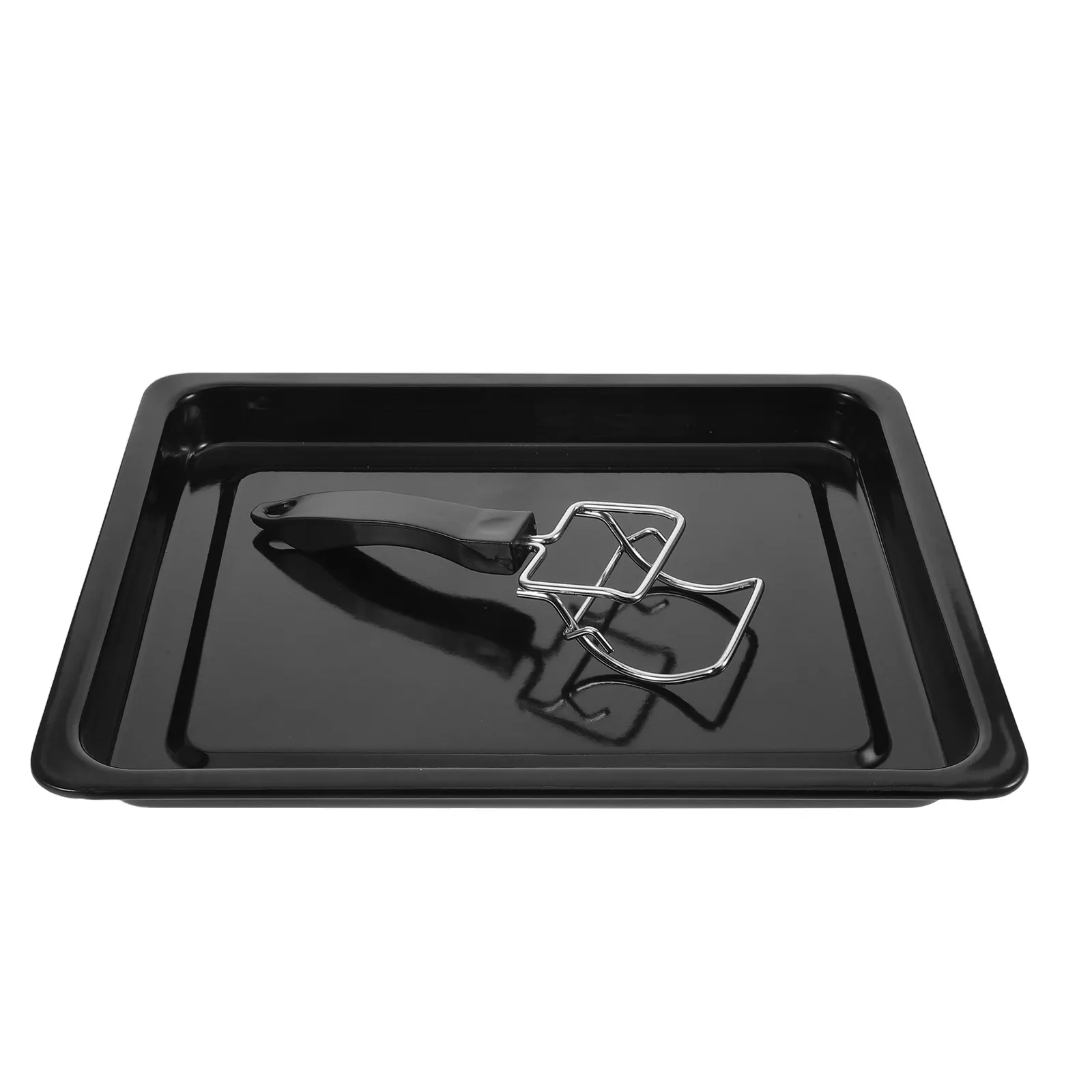 1Set Baking Pan Clip Heat Resistant Handle Oven Tray Extractor Air Fryer Grills Pull Tool Nonstick Oven Rack Retriever