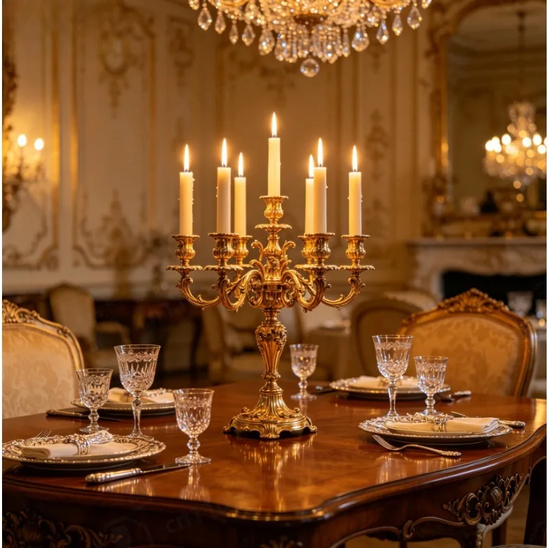 European Zinc Alloy Candle Holder 3/5 Heads Retro Turkey Style Creative Table Ornament Home Decor Atmosphere Decoration Craft