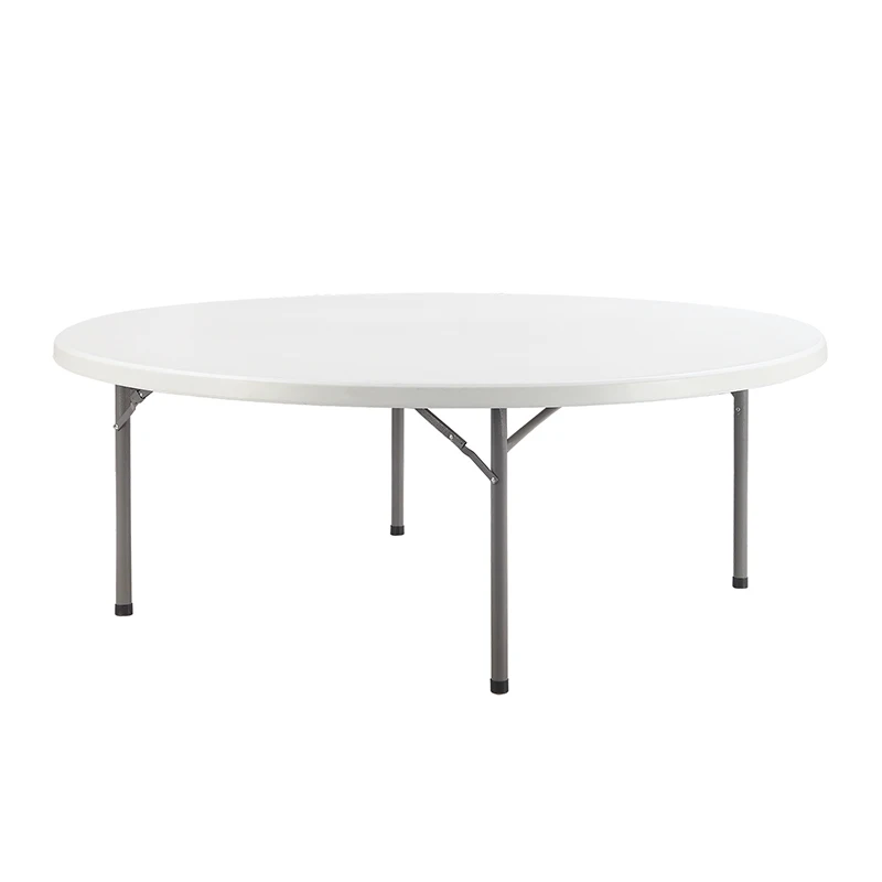 Outdoor Camping Round Dinning Table White Plastic Folding Tables  Sets For Events Wedding Party