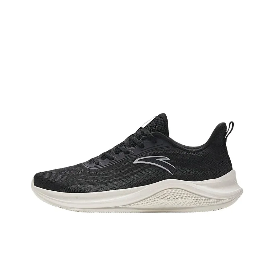 Anta Slip Resistant Abrasion Resistant Low top Casual Running Shoes Men's Black White 912335571-2