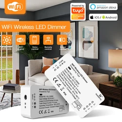 Tuya 스마트 와이파이 컨트롤러 Dimmer DC12-24V Tuya 스마트 라이프 App 음성 제어 Dimmer 단일 컬러 스트립 라이트 Alexa