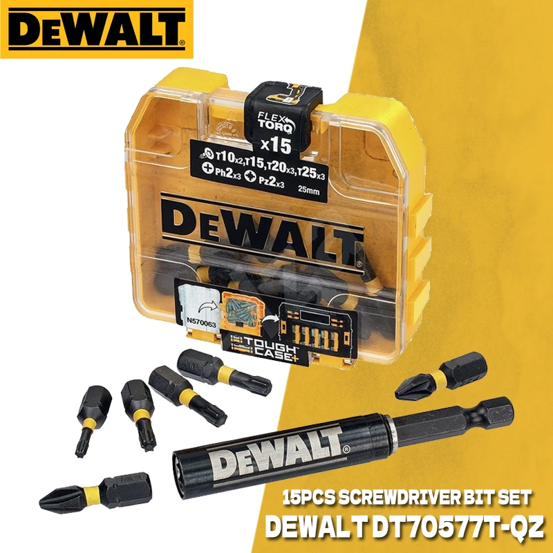 Набор торсионных бит DEWALT DT70577 EXTREME FLEXTORQ, 15 шт.