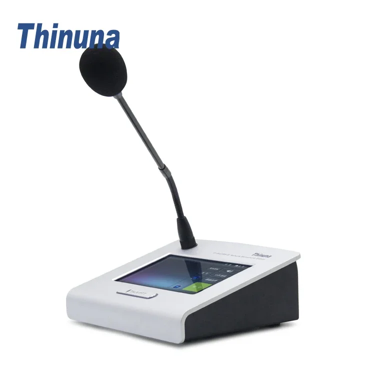 Thinuna IP-9633RM III SIP Network Public Address System Gooseneck Mic IP Network Professional Condenser Microphone Workstation