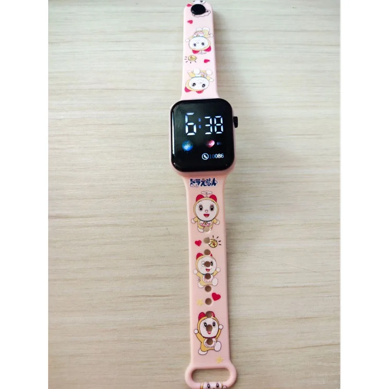 Children's Cartoon Printing Button LED Watch, Nova Moda, Personalidade Square, Kids Relógios Digitais Eletrônicos, Meninos, Meninas