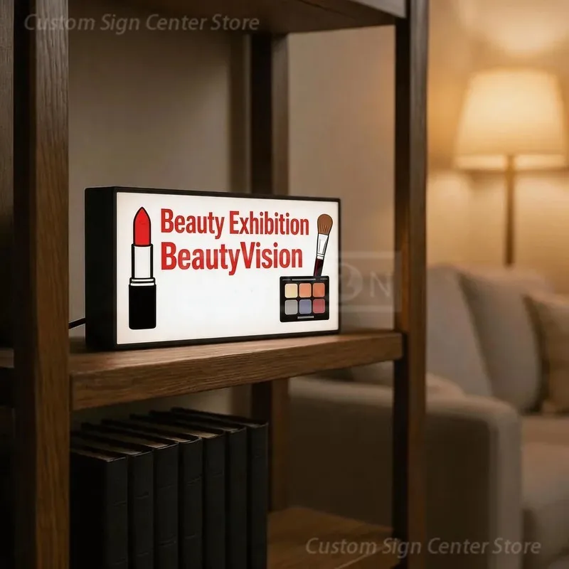 Beauty Exhibition Custom Neon LED Signboard, Illuminated Advertising Display Personalized Wall Logo Panel Business Lighted Sign