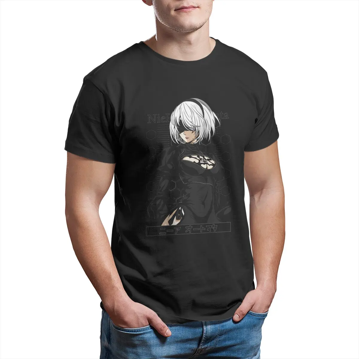 YorHa No. 2 B - Nier Automata video game Unisex T-Shirt for Men Pure Cotton printed Creative plus size Clothes Summer