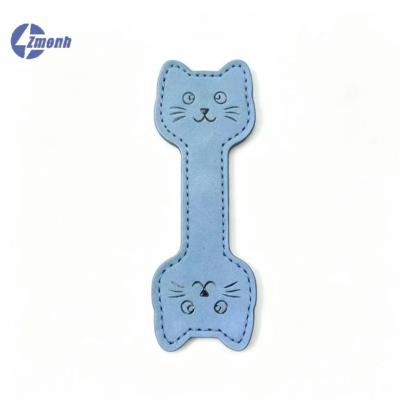 New！Cute Handmade Magnetic PU Leather Bookmark Dog Claw Paper Clip Cat Face Page Divider For Books