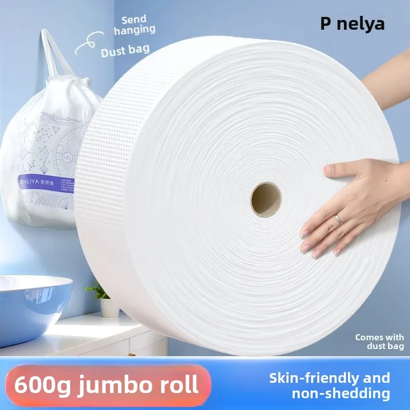 Disposable Cotton Face Towels, Oversized and Thick Facial Wipes, Hanging Pull-Out Style, Soft Cotton Towels for Beauty Salons