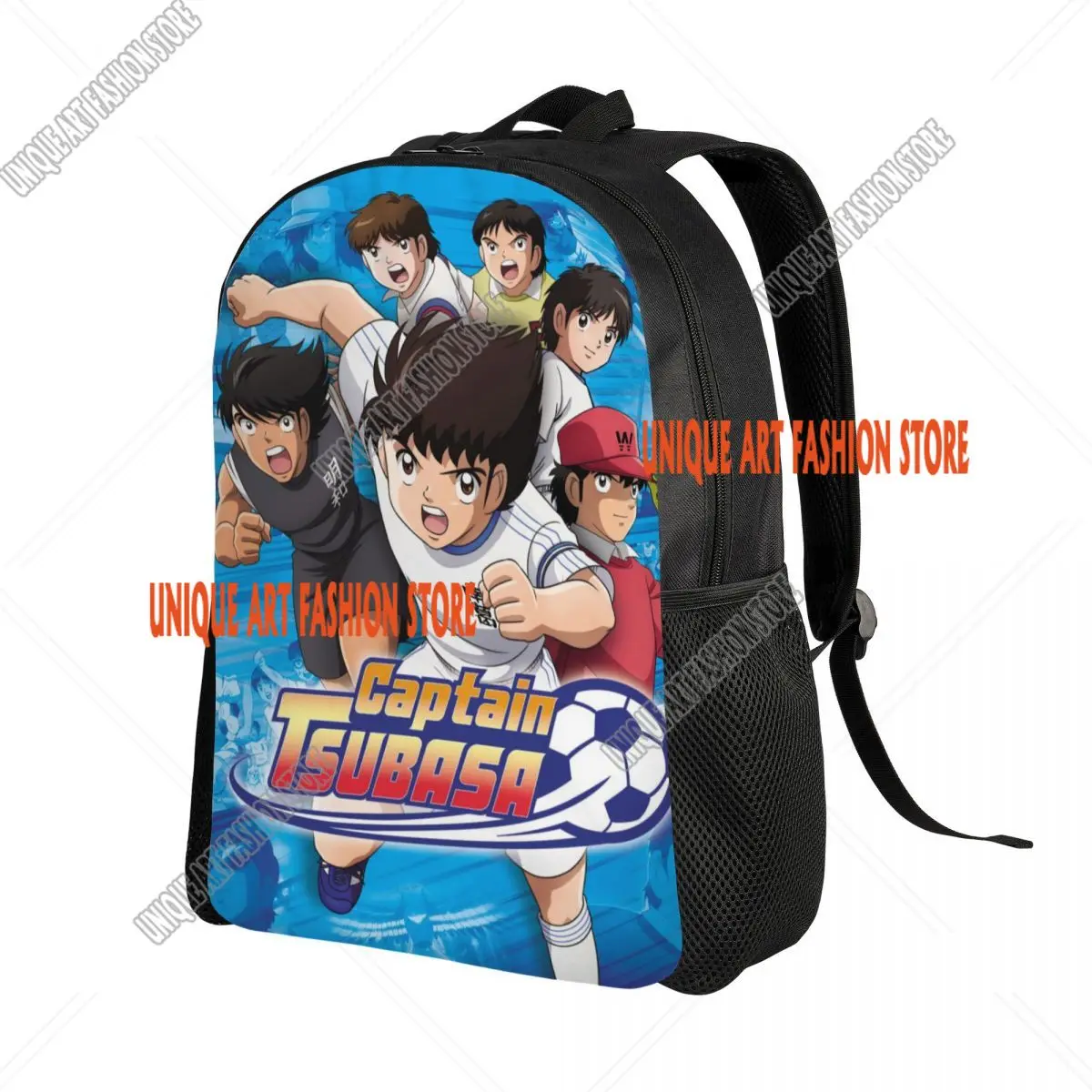 حقيبة ظهر يابانية لكرة القدم مانغا كابتن تسوباسا للنساء والرجال حقيبة مدرسية جامعية مقاومة للماء حقيبة كتب مطبوعة