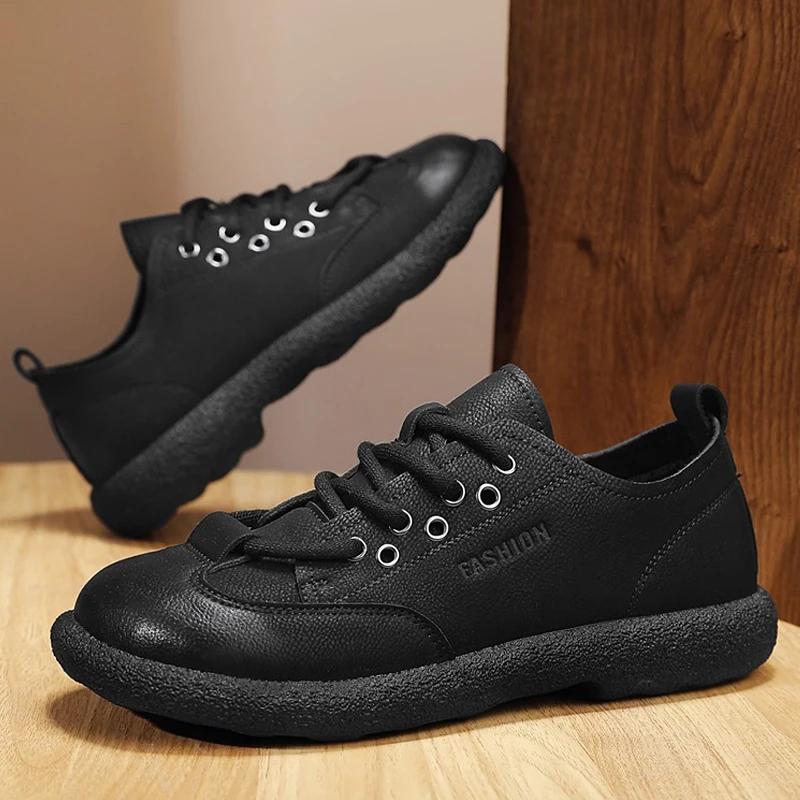 666 حذاء بروغ كاجوال، أحذية رجالية للعمل كسول، أحذية جلدية متعددة الاستخدامات