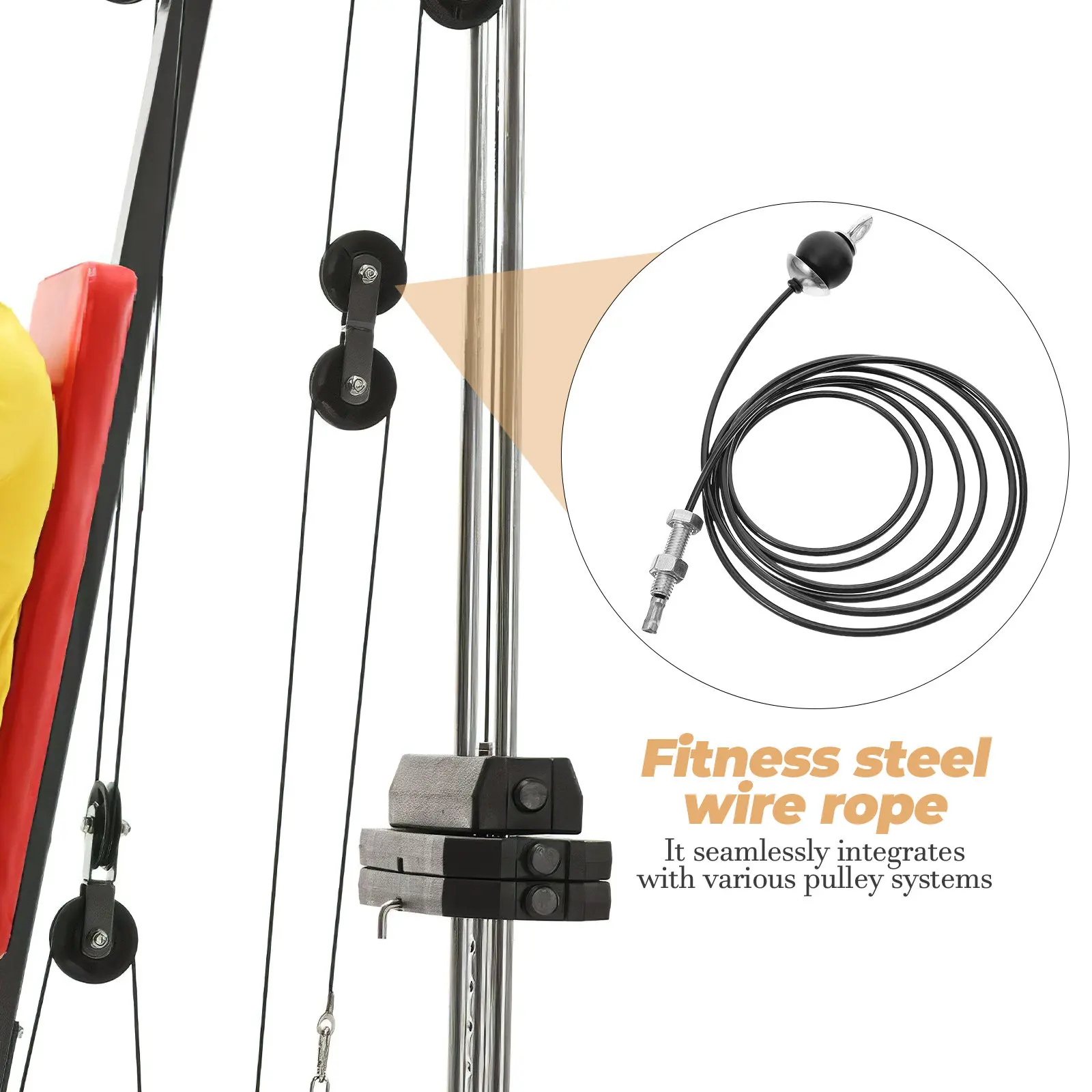 5Mm Stainless Steel Cable Rope with Soft Coating for Cable Machine Pulley Attachments Home Gym Fitness Pulley System Replacement view 6