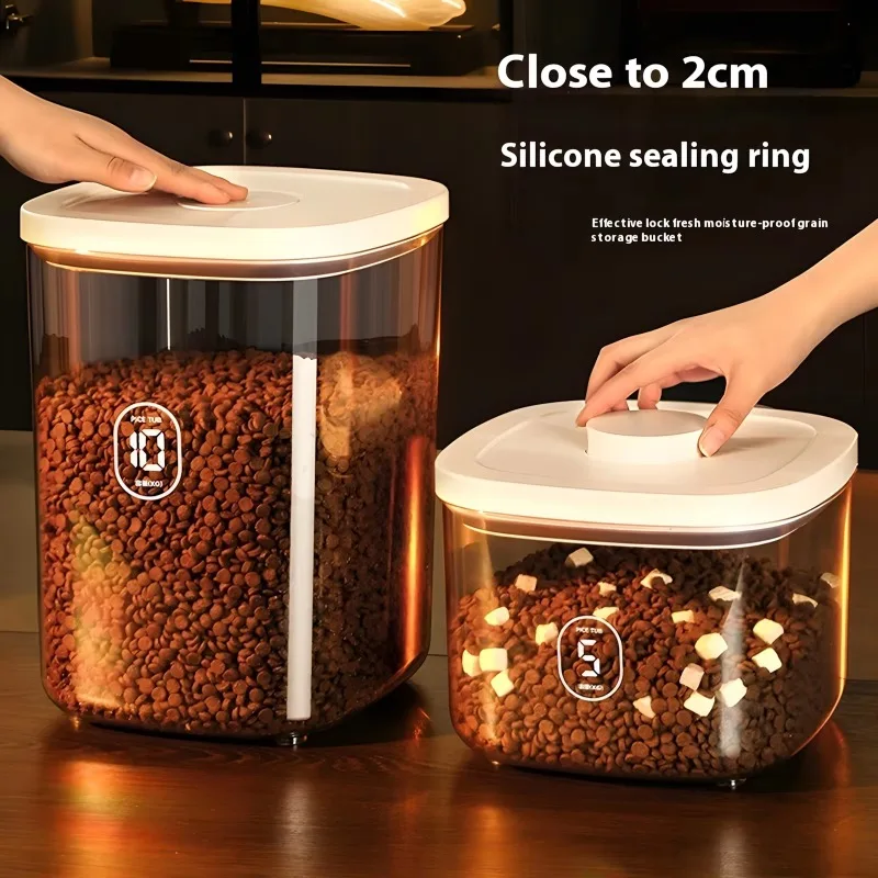 5/10KG Large Capacity Vacuum Sealed Pet Food Storage Box, Moisture Resistant Cat & Dog Food Container for Household Use
