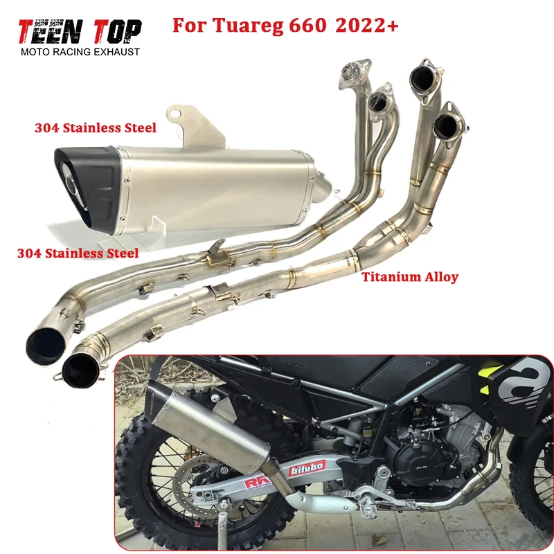 Full Motorcycle Exhaust System For Aprilia Tuareg 660 Exhaust Pipe 2022+ Tuareg660 Exhaust Header 48mm Exhaust Muffler DB Killer