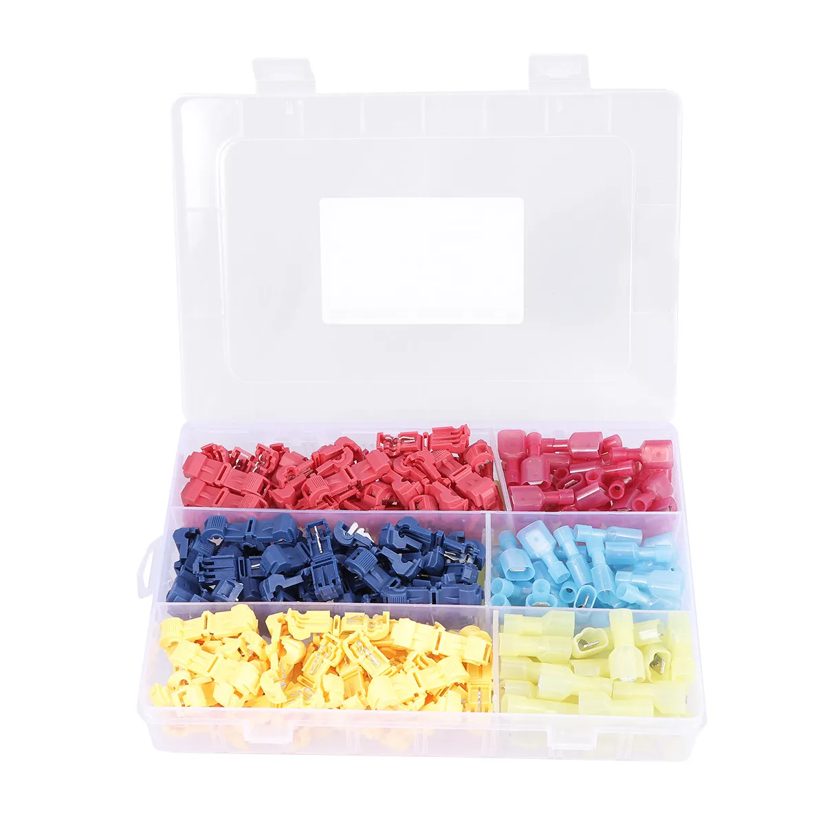 240Pcs Copper Insulation Terminals T Shape Crimp Connectors Heat Shrink Wire End Cold Pressed Terminal Connector for Automotive