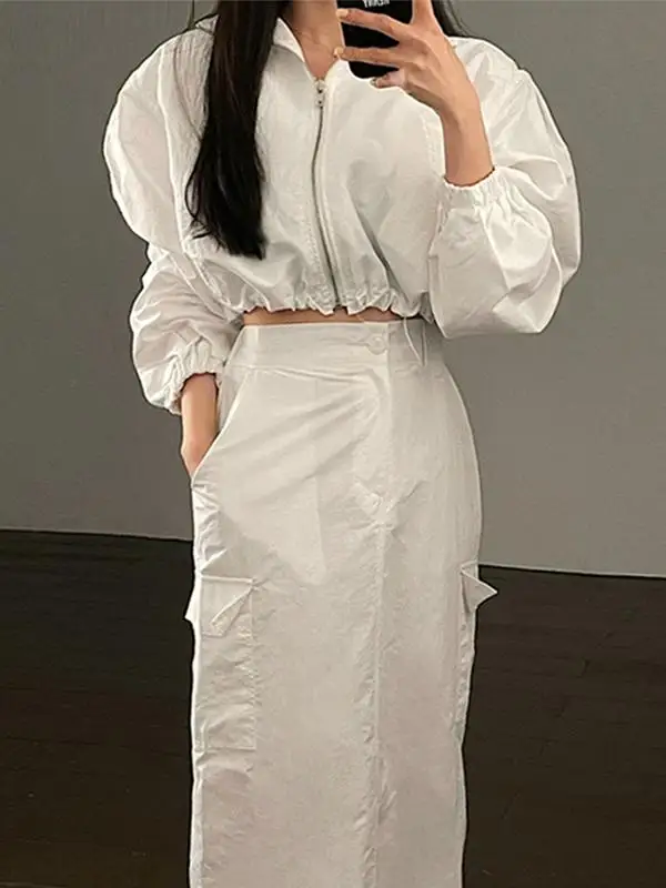 

Тонкая уличная одежда Slim Fit для защиты от солнца, маленький размер, воротник-стойка, тонкая верхняя одежда на шнурке, модная, с длинными рукавами, для повседневной носки