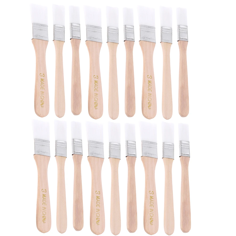

18Pcs Oil Paint Brush Set Nylon Chip Brushes Thick Durable Wood Handle for Paint Touchup Barbecue Flavor Chip for Bbq