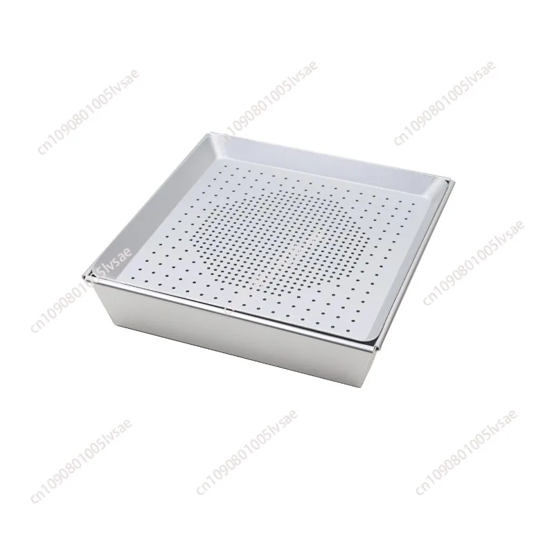 Thick Aluminum Alloy Square Tea Tray Anodized Silver Plated Modern Tea Tray