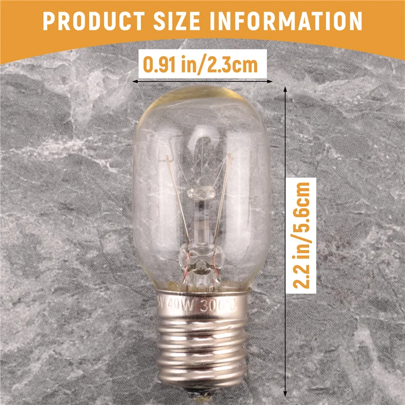 Bombilla para microondas A24P 40W E17 125V Pieza de repuesto - Ajuste exacto para microondas Whirlpool y lámparas de lava - Paquete de 3