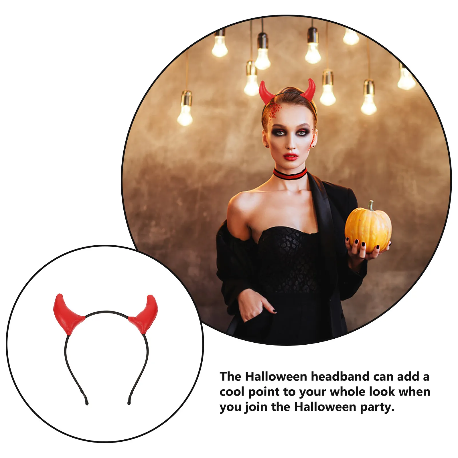 

Обруч для волос с дьявольскими рожками, нарядный аксессуар для Хэллоуина, карнавальный головной убор с пайетками, ободок для косплея