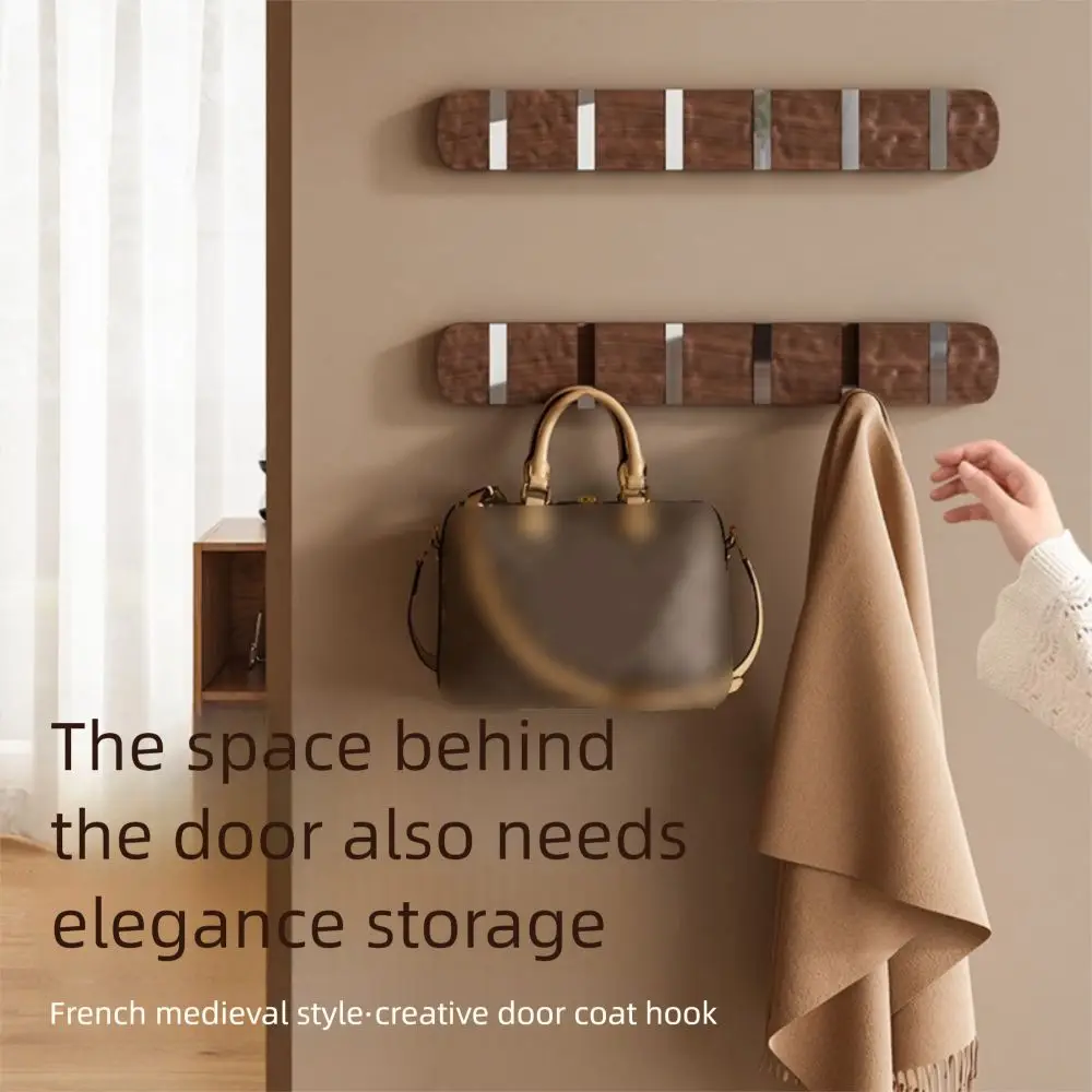

Piano Keys Clothes Coat Storage Hook 6 Hooks Wall Mounted Door Back Clothes Hook Light Luxury Space Saving Sundries Storage Hook
