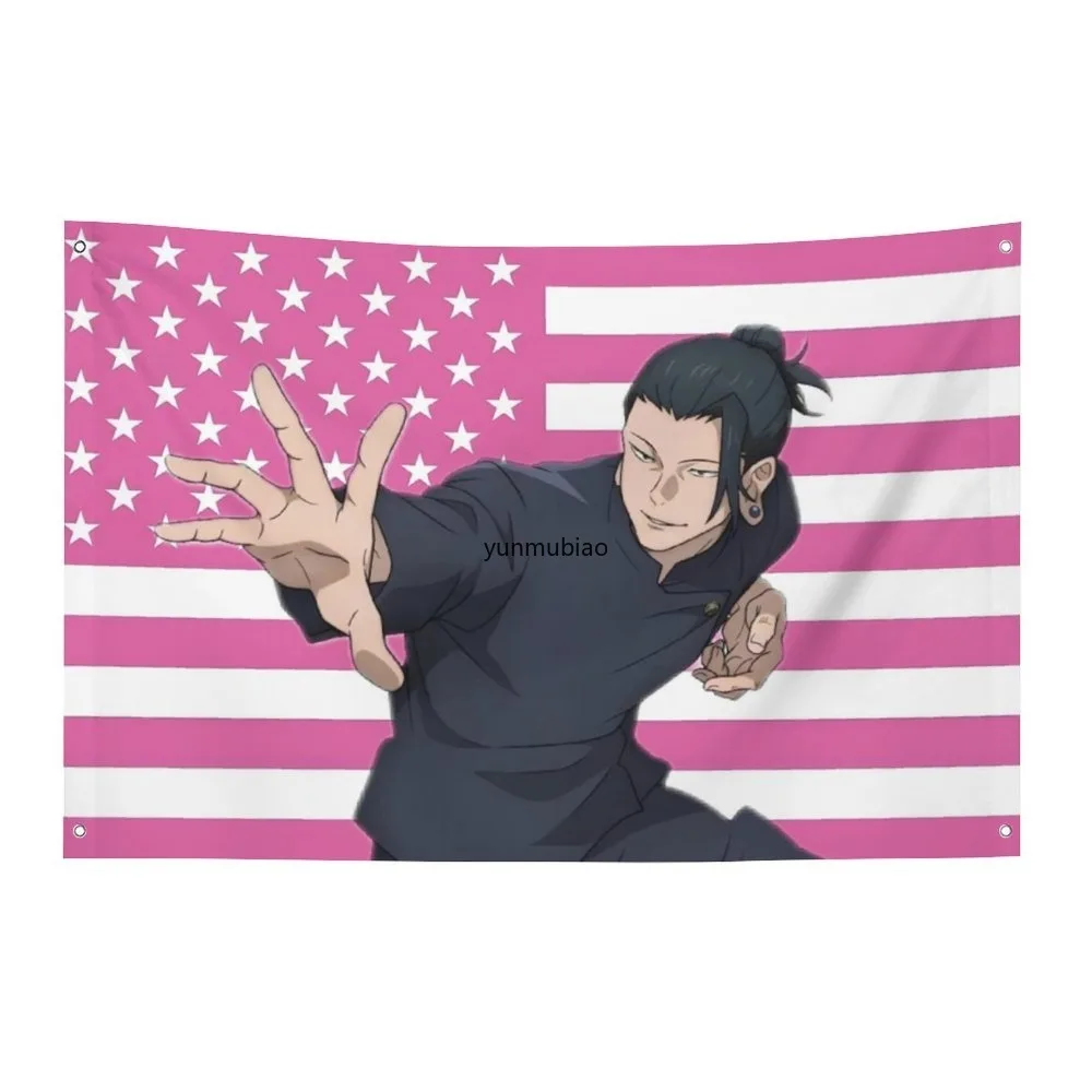 J-Jujutsu Kaisen Custom Flags for Bedrooms Decorative Home Objects Barber Shop Outdoor Decors Garden Flag on the Wall Tapestry