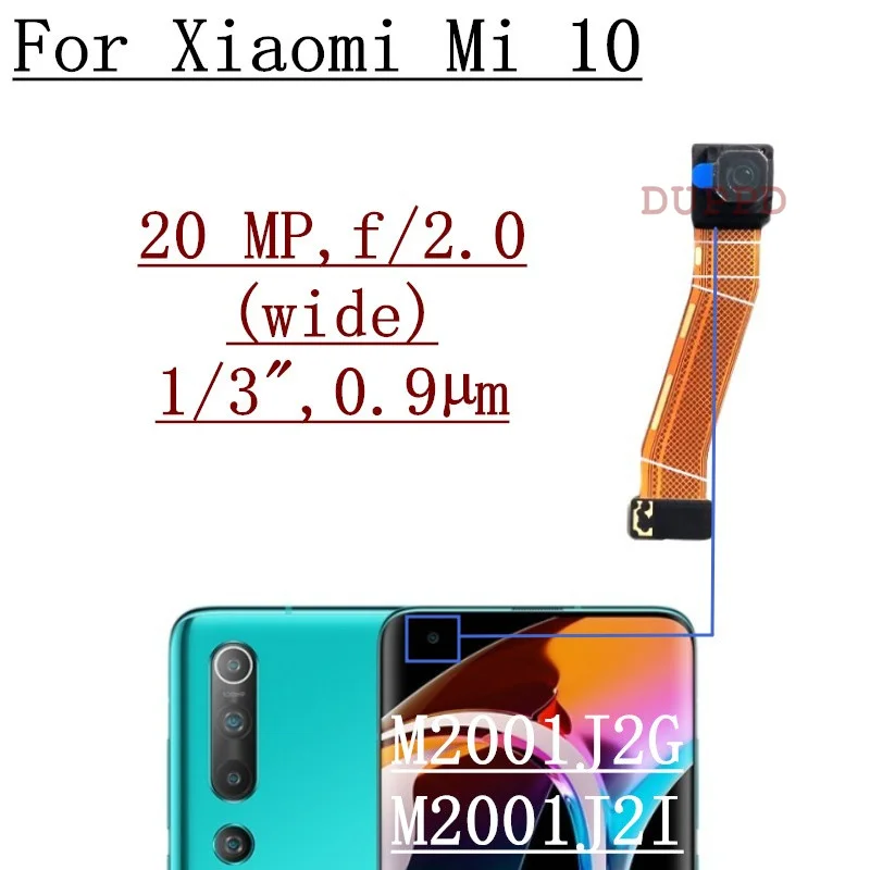 Fotocamera posteriore per Xiaomi Mi 10 Mi10 Pro Ultra 5G Back Main Big Front face Camera Module Flex Cable pezzi di ricambio