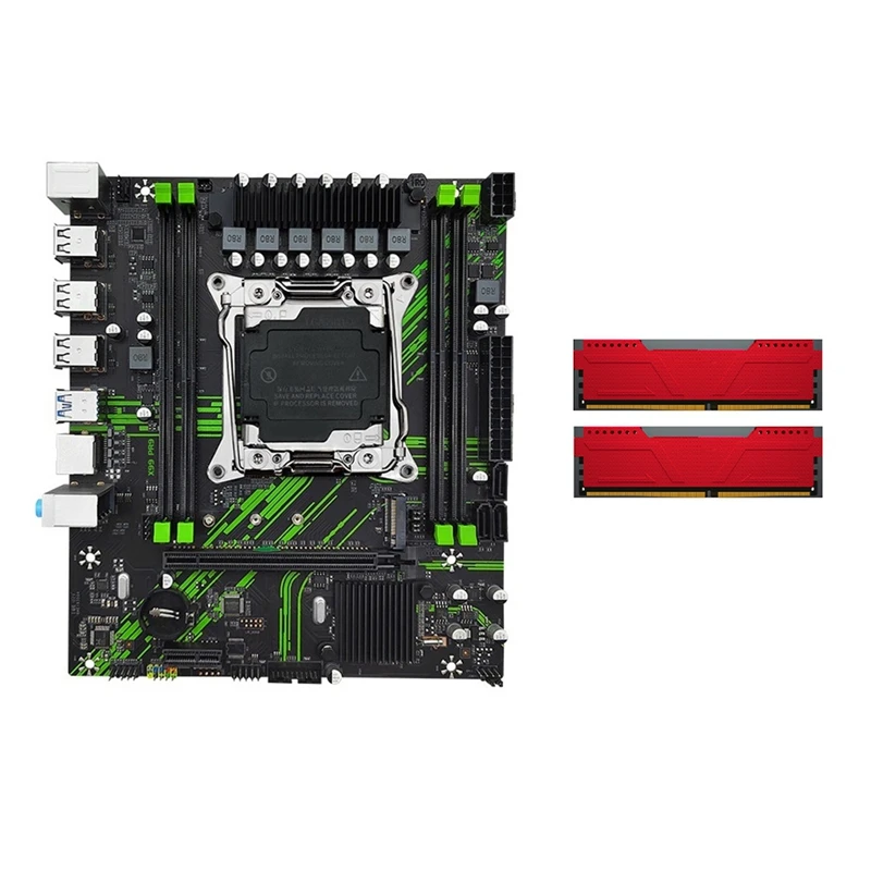 X99 PR9 Motherboard LGA 2011-3 Supports 4X DDR4 RAM Gigabit LAN SATA/NVME M.2 With 2Pcs DDR4 2133 16GB RAM Memory