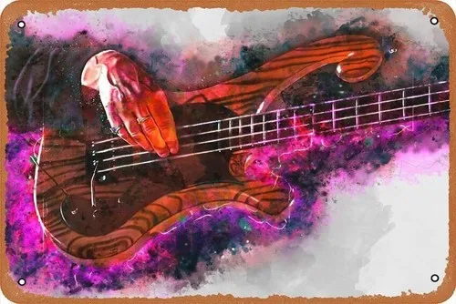 Les Claypool's Bassgitarren-Poster, Retro-Metall-Blechschild, Vintage-Wanddekoration