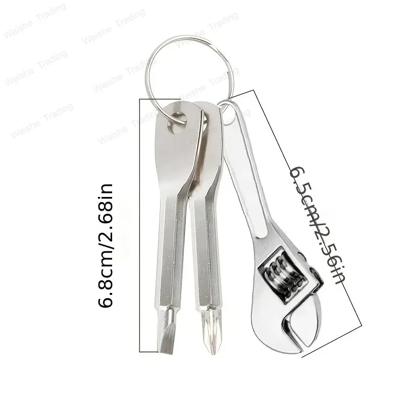 

Keychain Multi-Tool Screwdriver - Portable EDC Kit with Adjustable Wrench, Flat/Phillips Head