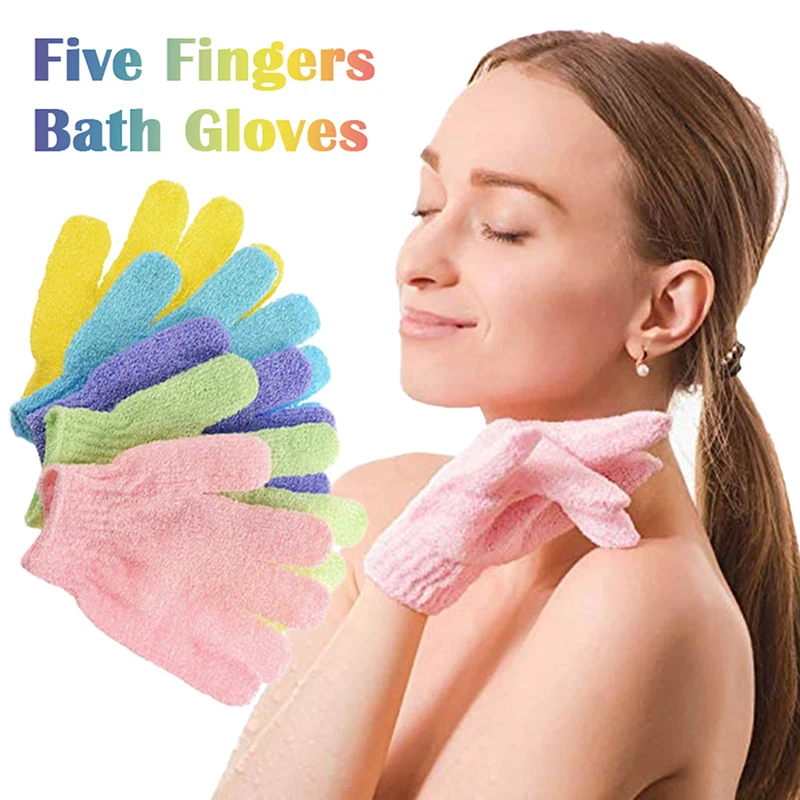 Five Fingers Bath Gloves Household Shower Towel Scrub Body Wash Children Home Supply Elastic Wipe Back Bathing Cleaning Gloves