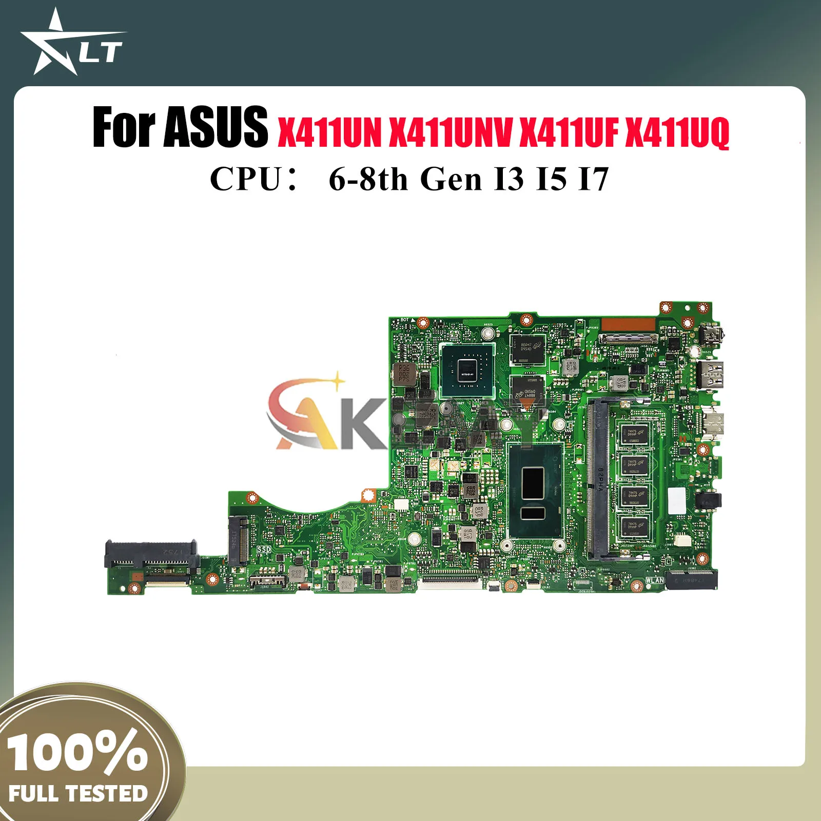 

X411UV Материнская плата для ноутбука ASUS VivoBook X411UN S4000V X411UQ r421u S4200U X411UV X411UNV X411U X411UF Материнская плата I3 I5 I7 CPU