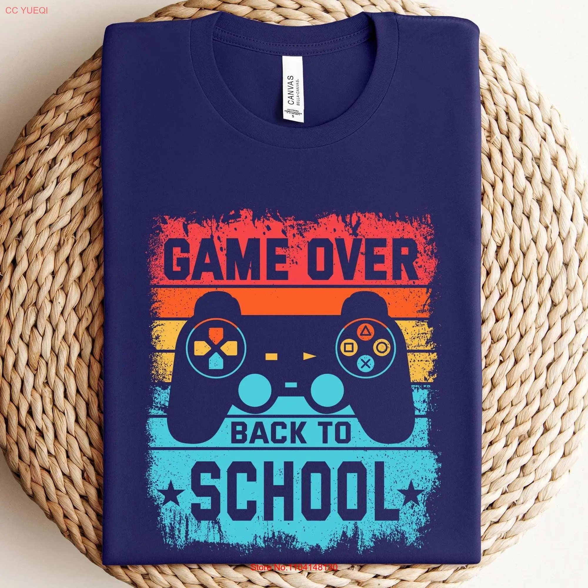 Game Over Back to School Retro T Shirt Fun and Colorful Gamer Perfect for Student long or short sleeves