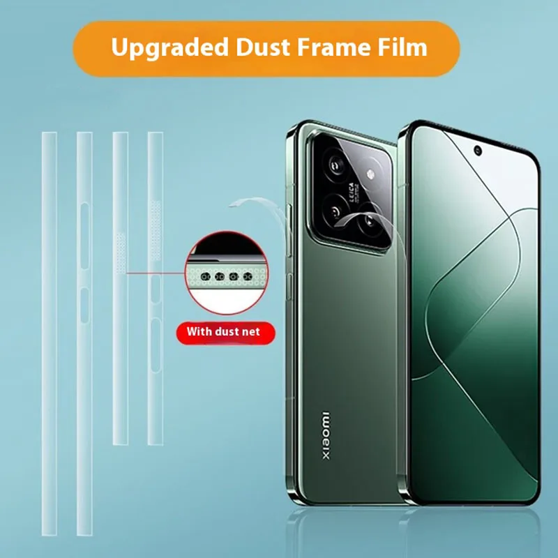 Frame Hydrogel Film Side Protector For Xiaomi 15 Dust Net Side Skin Soft TPU Border Sticker Clear Film For Xiaomi 15 Pro
