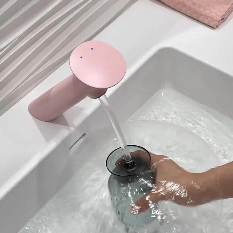 New Basin Faucet Pink Solid Brass Sink Mixer Tap Hot and Cold Unique Design Basin Lavtory Faucet